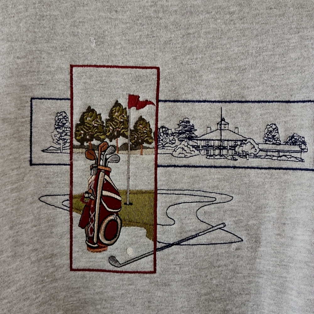 Vintage Men's ME Sports Graphic Golf Sweatshirt - Gray  Size XL - Picture 2 of 11
